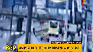 Av. Brasil: video muestra el preciso momento en que bus se queda sin techo