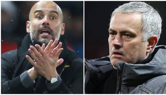 El clásico de la ciudad de Manchester acabó en una violenta pelea en los vestuarios. Tanto José Mourinho como Pep Guardiola protegieron a sus dirigidos. (Foto: AFP)