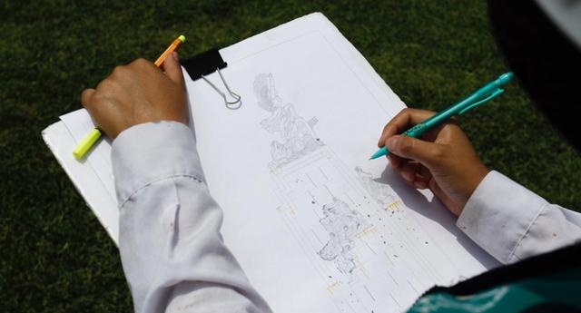 Los técnicos realizan los estudios de la estructura, cuya construcción fue iniciada en 1945. (FOTO: Leandro Britto/GEC)