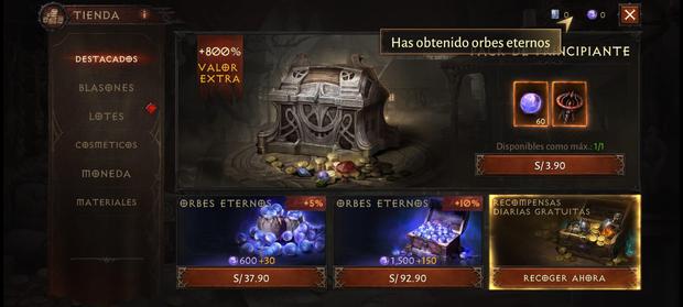 En la tienda de Diablo Inmortal podemos encontrar ítems que pueden costar hasta S/. 379,90.