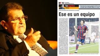 El Veco y su última columna en El Comercio dedicada a Lionel Messi y al Barcelona de Guardiola del 2010