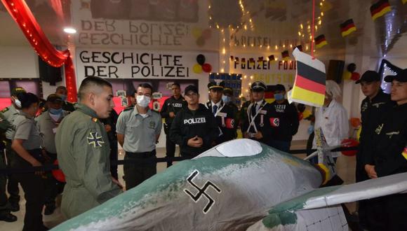 Así fue el homenaje dedicado a Alemania realizado por los alumnos de una escuela policial en Colombia. (Foto: Twitter @FdoQuijano)