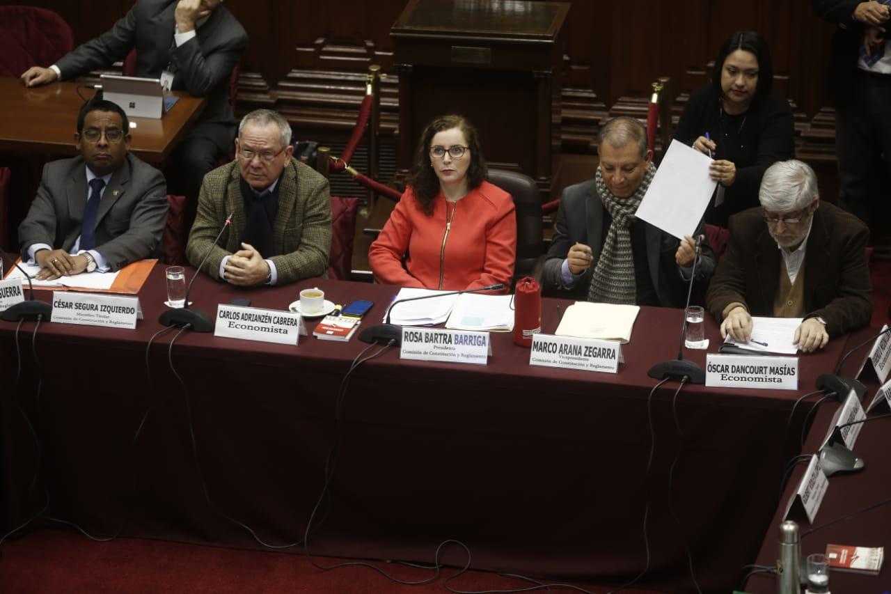 La Comisión de Constitución sesionó este martes desde las 9.30 a.m. por proyecto de ley de adelanto de elecciones. (Foto: Mario Zapata Nieto / GEC)