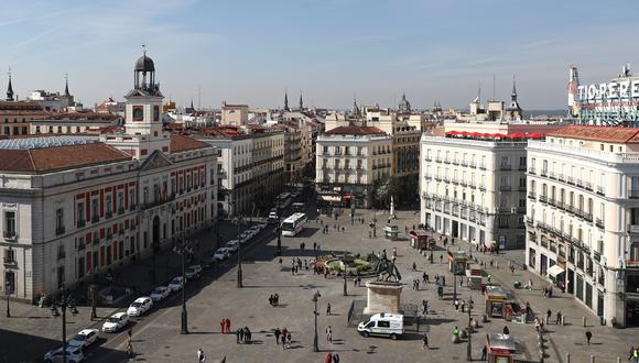 Vista aérea de la famosa Puerta del Sol de Madrid. (REUTERS / Sergio Pérez).