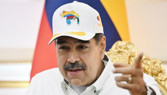 El presidente venezolano, Nicolás Maduro, en el Palacio de Miraflores en Caracas, el 9 de abril de 2024. (Foto de JUAN BARRETO / AFP)