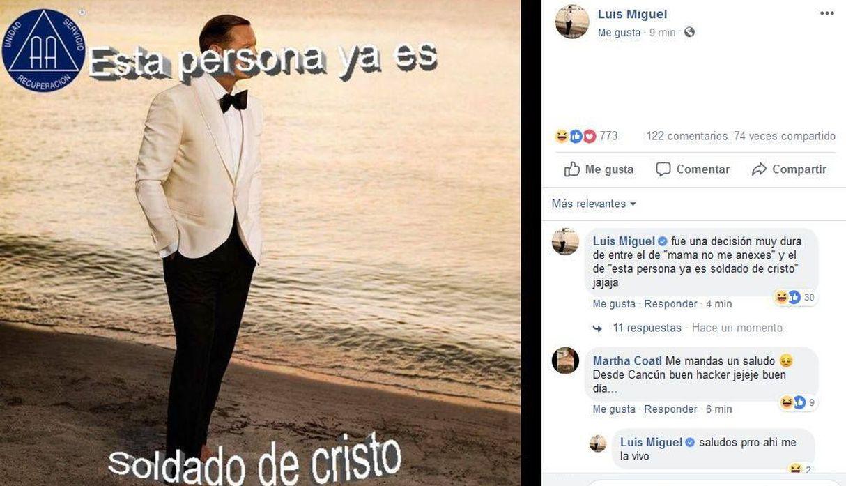 Estos son los irónicos mensajes que compartieron en el Facebook de Luis Miguel. (Foto: Facebook)