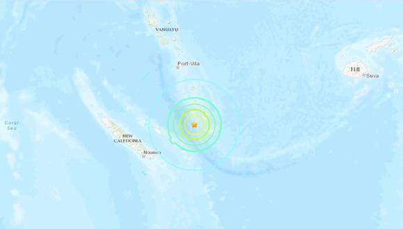 Un terremoto de magnitud 7,1 sacudió Vanuatu. (USGS).