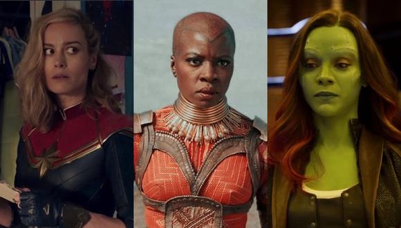Los personajes de Capitana Marvel, Okoye y Gamora entre las protagonistas de la serie "Poder M". (Fotos: Disney+/Marvel)