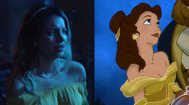 Izq.: Flavia Laos como la Bella de "La Bella ya la Bestia". Der.: El personaje en la cinta de 1991. Foto: América Televisión/ Walt Disney.