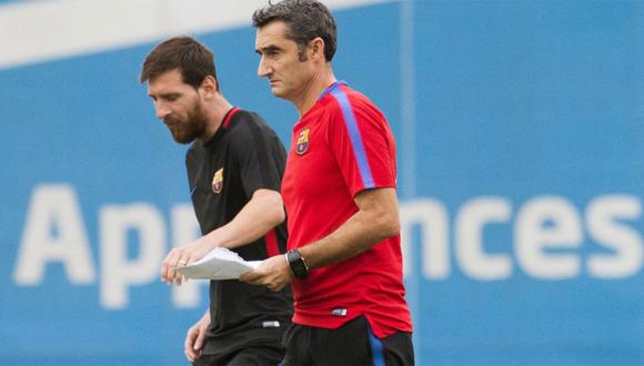 Ernesto Valverde, estratega del Barcelona, se encuentra completamente sereno luego que Lionel Messi firmará su nuevo vínculo hasta el 2021. (Foto: Agencias)