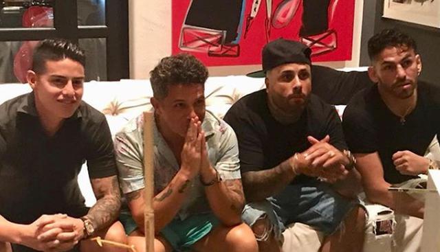 También se dejó ver en compañía de James Rodríguez y Nicky Jam. (Instagram: @alejandrosanz)