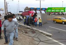 Volcadura de camión dejó un herido en la Panamericana Sur