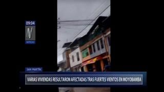 San Martín: fuertes vientos afectaron varias viviendas en Moyobamba | VIDEO