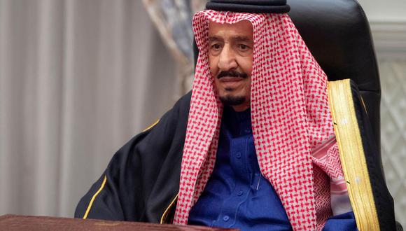 El rey saudí Salman bin Abdulaziz durante su discurso anual en el Consejo Shura, un máximo órgano asesor. (SPA / AFP).