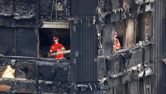 La torre Grenfell estaba revestida con polietileno, lo que provocó una rápida expansión del incendio. (AFP).