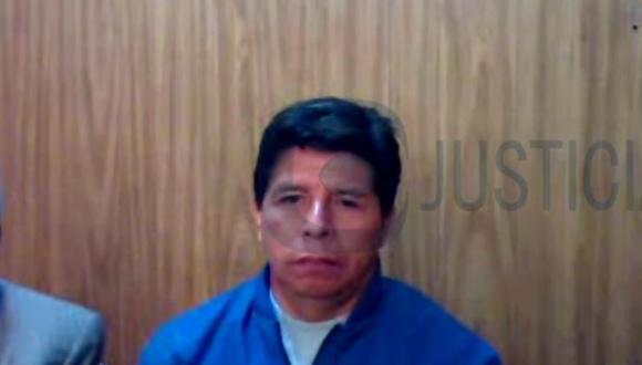 Pedro Castillo, expresidente, está detenido en la Dinoes | Foto: Captura de Justicia TV