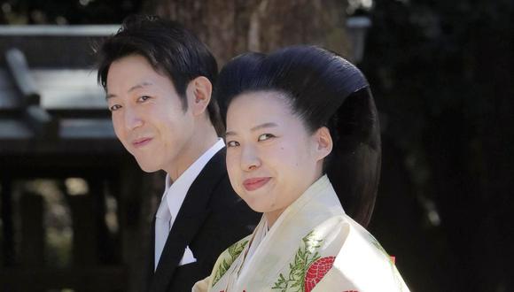 La pareja se casó en una ceremonia tradicional en el santuario Meiji. (AP).