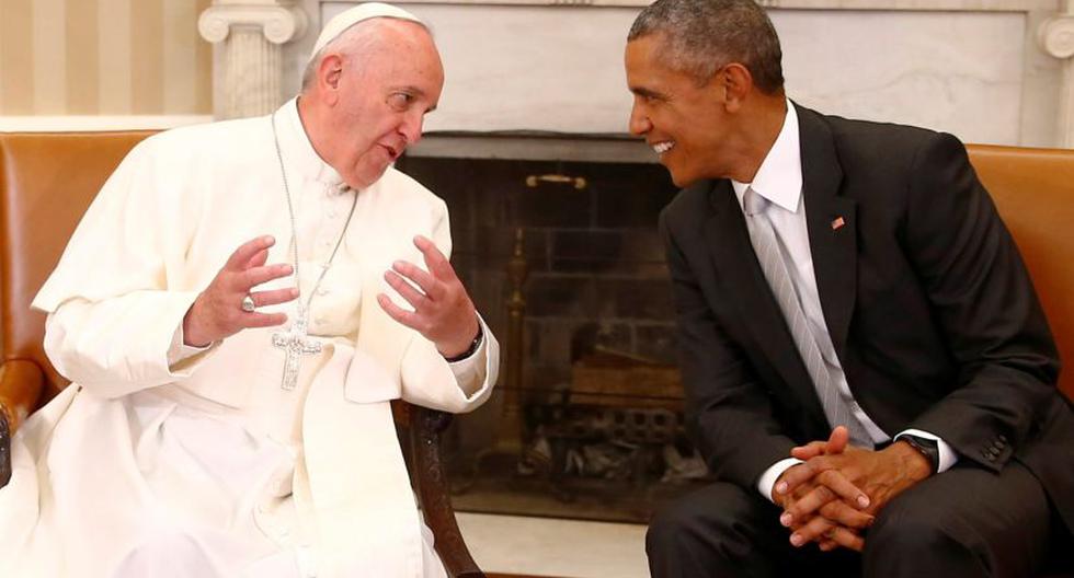 Papa Francisco y Barack Obama dialogan en la Casa Blanca. (Foto: EFE)