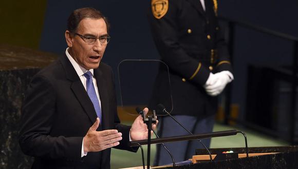El presidente Martín Vizcarra participó ayer del debate en el período 73 de sesiones de la Asamblea General de las Naciones Unidas. (Foto: AFP)