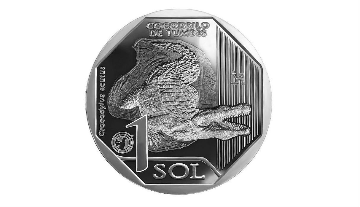 Esta es la moneda alusiva al Cocodrilo de Tumbes. (Foto: BCR)