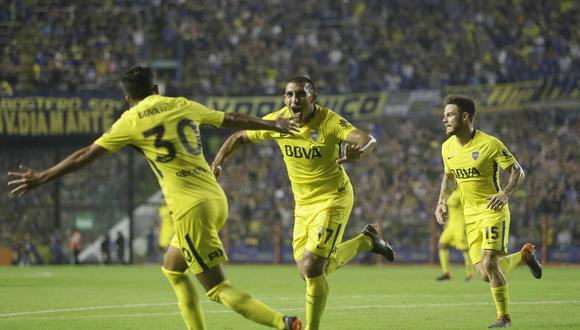 El delantero de Boca Juniors Ramón Ábila marcó dos goles en 10 minutos y pone al frente a los xeneizes ante Newell's All Boys por la Superliga argentina. (Foto: Boca)