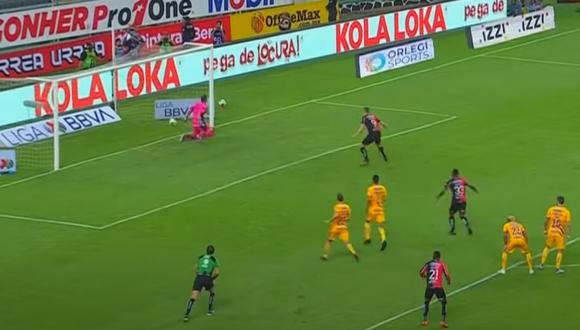 Julio César Furch anotó el 1-0 de Atlas ante Tigres por las semifinales. Foto: TUDN/Liga BBVA MX.