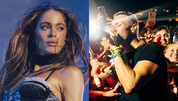 Tini cantó junto a Chris Martin en River Plate. (Foto: @tinistoessel/@coldplay).