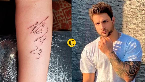 Fanática mexicana se tatuó la firma de Nicola Porcella  | Instagram de Nicola / TikTok / Composición EC