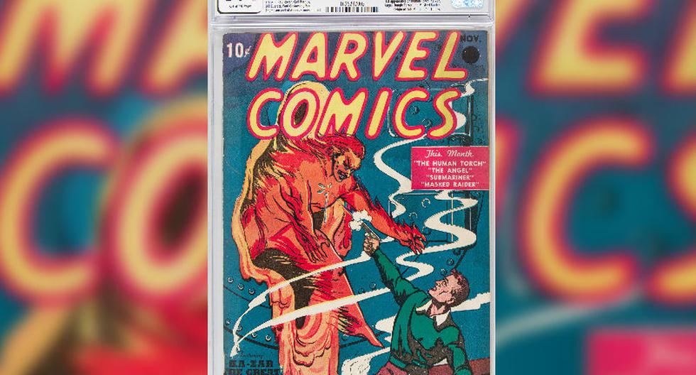 Esta copia del N°1 de "Marvel Comics", que está en muy buen estado, costaba 10 centavos en 1939. (Foto: AFP)