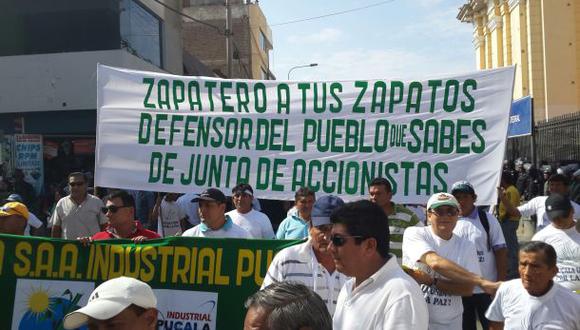 Trabajadores de Pucalá marchan por el centro de Chiclayo
