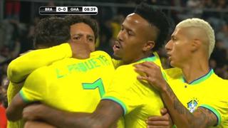 Gol de Brasil: Marquinhos anotó el 1-0 parcial sobre Ghana en amistoso | VIDEO