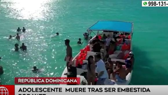 Trágica muerte encontró una adolescente peruana cuando fue embestida por un yate en una playa de República Dominicana | Foto: Captura / América Noticias