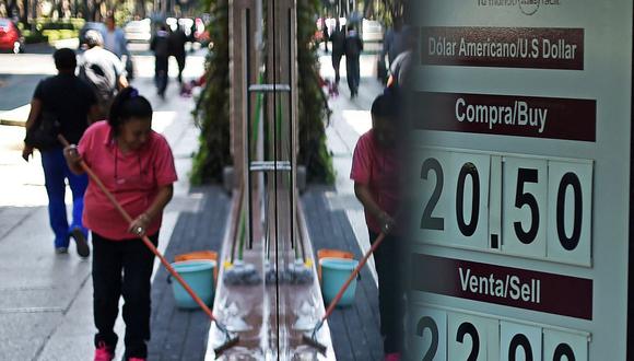 El precio del dólar llegaba a 19,9630 pesos en el mercado de México este lunes. (Foto: AFP)