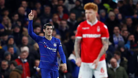 Álvaro Morata marcó dos goles a favor del Chelsea que se mide ante el Nottingham Forest. (AFP).