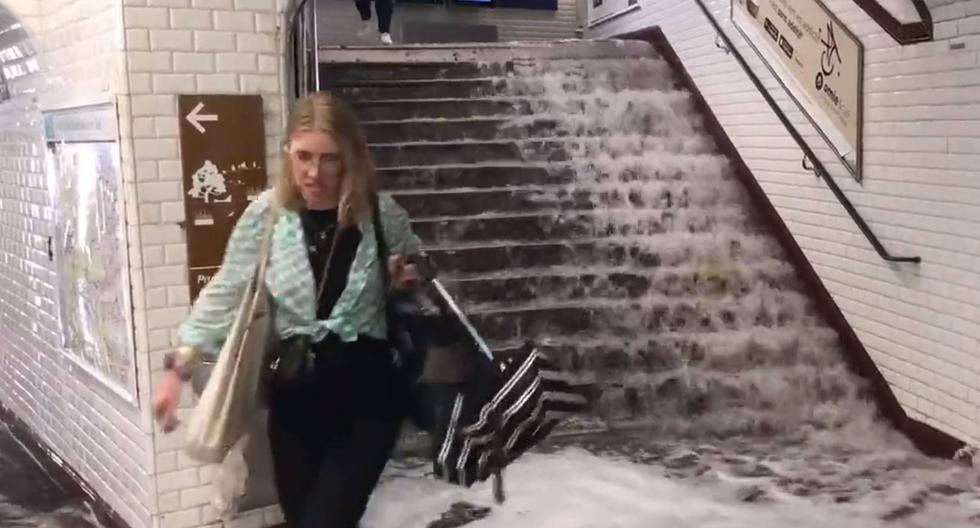 El metro de París quedó inundado. (Foto: Twitter)