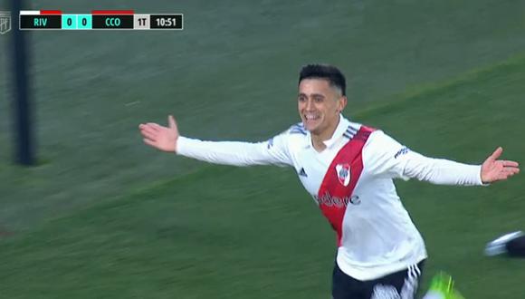 River Plate gana de manera parcial por 2-0 sobre Central Córdoba. Foto: Captura de pantalla de ESPN.