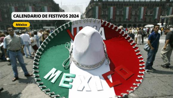 Calendario oficial 2024 con festivos en México | Foto: Diseño EC