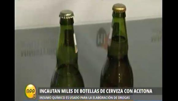 Trasladaban acetona para elaborar droga en botellas de cerveza