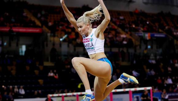 Kristiina Mäkelä es una atleta finlandesa que compite a nivel internacional en la especialidad de triple salto. Aquí la vemos en los Juegos de Glasgow 2019. (Foto: Agencias)