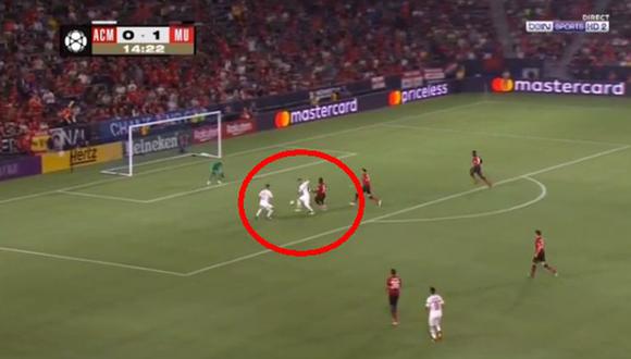 Manchester United vs. Milan: el gol de Suso para el 1-1 en la International Cup. (Foto: captura)