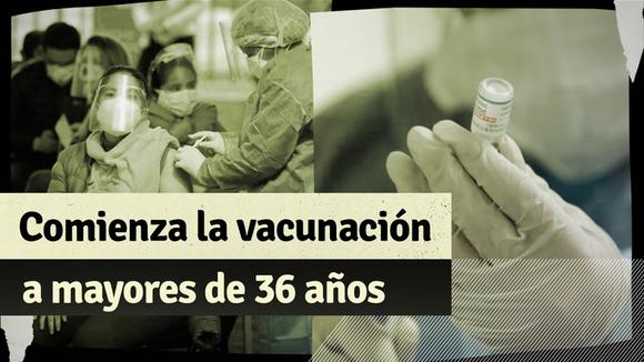 Inicia vacunación a personas de 36 años a más
