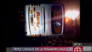Doce heridos deja triple choque en la Panamericana Sur