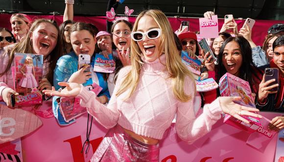 Margot Robbie durante su gira promocional de la película Barbie.
