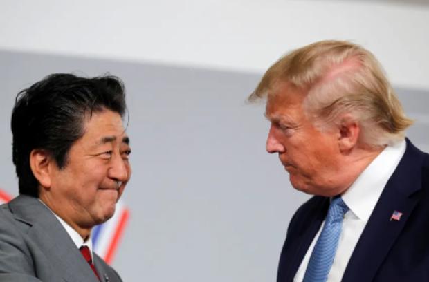 Japanese Prime Minister Shinzo Abe and US President Donald Trump.