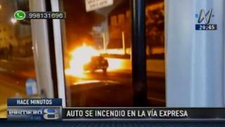 Vía Expresa: gran congestión por automóvil que se incendió