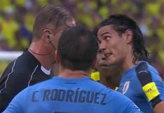 Colombia vs Uruguay: Cavani recibió patada pero lo amonestaron a él