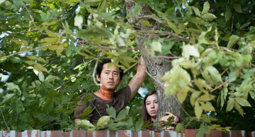 Steven Yeun es Glenn y Katelyn Nacon es Enid en 'The Walking Dead' (Foto: AMC)