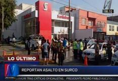 Surco: delincuentes asaltan una agencia bancaria en Av. Monterrico