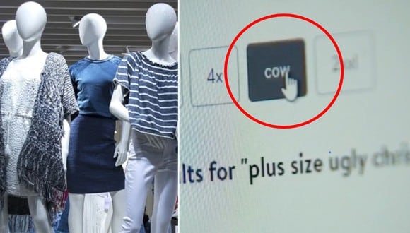 El sitio web de Walmart en Estados Unidos presentó hasta la talla "vaca" para las mujeres y desató la enojo en redes. (Composición: Pixavay / Captura NBC)