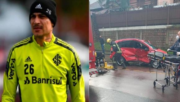 Paolo Guerrero sufrió accidente de tránsito en las calles de Brasil | Foto: Twitter.